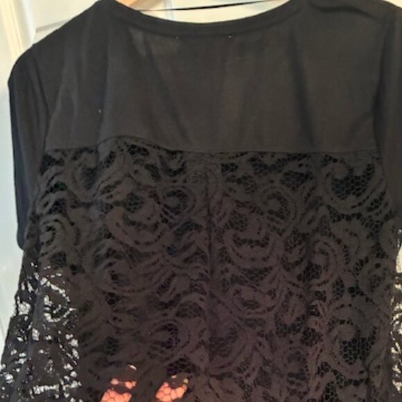 Soft Black T-Shirt with Lace Back - EUC - Picture 9 of 10